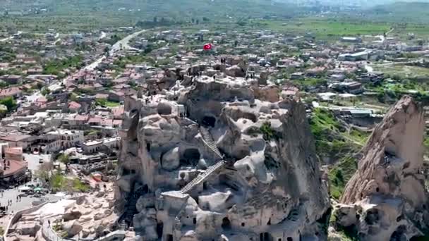 Verbazingwekkend Landschap Cappadocië Een Populaire Toeristische Bestemming Van Turkije — Stockvideo