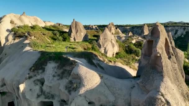 Türkei Drohne Fliegt Über Erstaunliche Felsformationen Märchenhafte Landschaft — Stockvideo