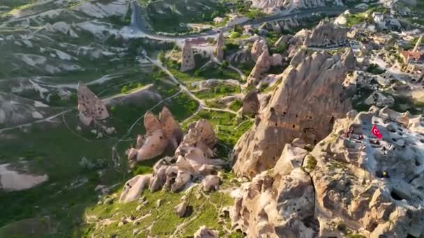 Nanılmaz Bir Manzara Kapadokya Türkiye Nin Popüler Bir Turizm Beldesi — Stok video