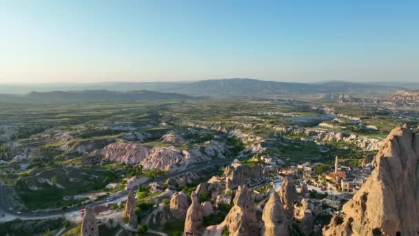 Verbazingwekkend Landschap Cappadocië Een Populaire Toeristische Bestemming Van Turkije — Stockvideo