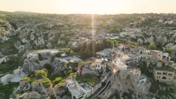 Turkey Drone Flying Amazing Rock Formations Fabulous Landscape — Stock Video