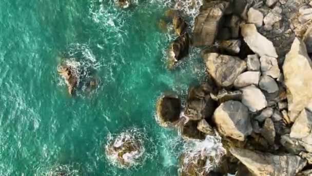 Muhteşem Deniz Kayası Dokusu — Stok video