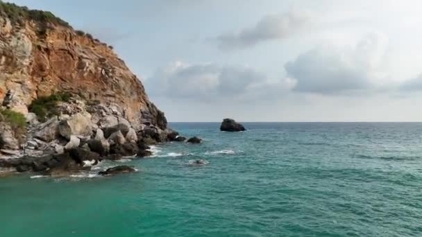 Impresionante Textura Rocosa Del Mar — Vídeos de Stock