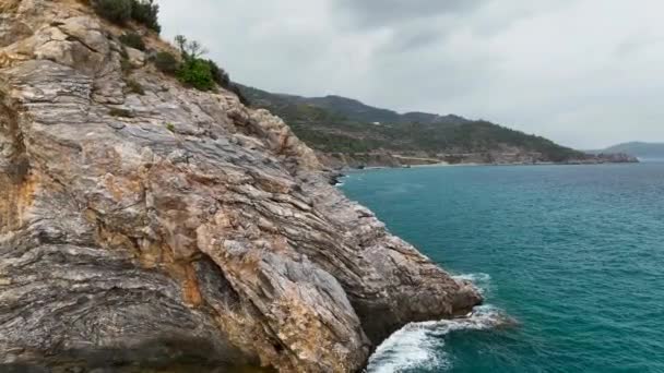 Impresionante Textura Rocosa Del Mar — Vídeo de stock