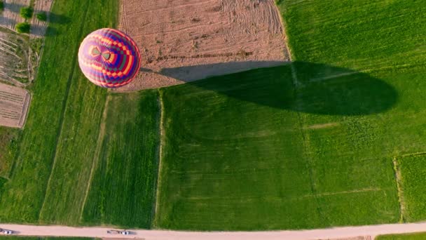 Hava Manzaralı Sıcak Hava Balonları Ünlü Kapadokya Kenti Türkiye — Stok video