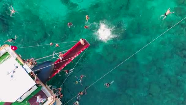 Textura Azul Del Mar Turquía Alanya — Vídeo de stock