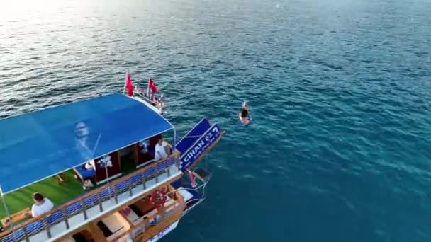 Textura Azul Mar Turquia Alanya — Vídeo de Stock