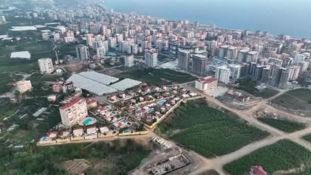 Pôr Sol Colorido Sobre Cidade — Vídeo de Stock