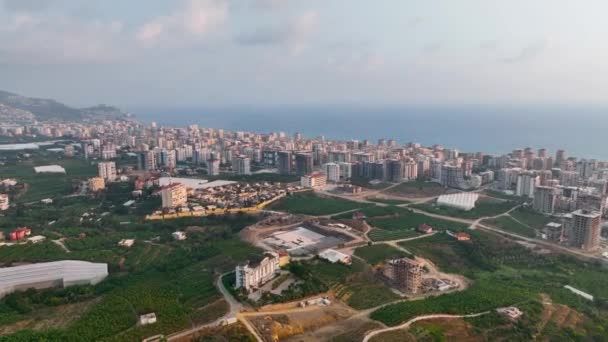 Pôr Sol Colorido Sobre Cidade — Vídeo de Stock