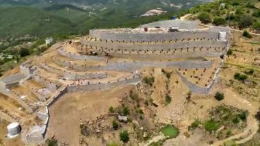 Avokado tarlası manzarası inşa eden çiftçiler