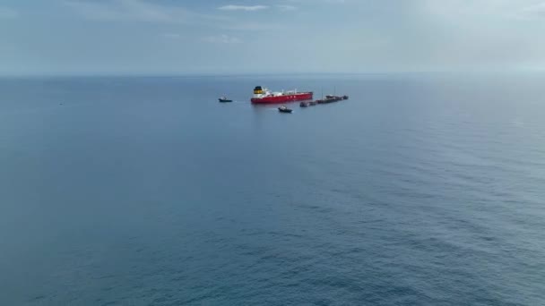 Plynový Tanker Moři Letecký Pohled Turecko Alanya — Stock video