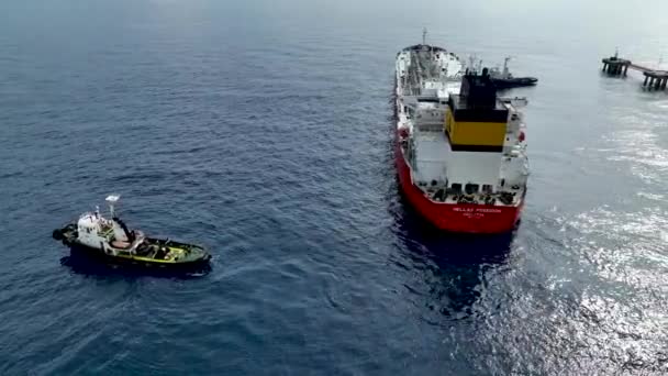 Gas Tanker Vaart Uit Naar Zeezicht Turkije Alanya — Stockvideo