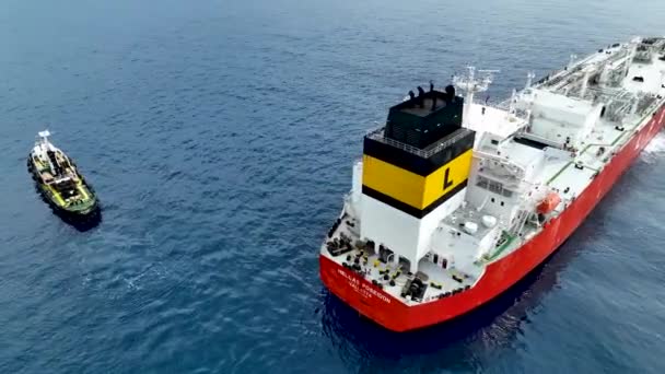 Δεξαμενόπλοιο Αερίου Στη Θαλάσσια Εναέρια Άποψη Τουρκία Alanya — Αρχείο Βίντεο