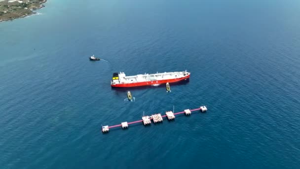 海上航空ビューでのガスタンカー4 Kトルコ Alanya — ストック動画