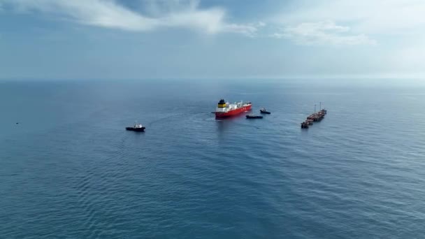 Δεξαμενόπλοιο Αερίου Στη Θαλάσσια Εναέρια Άποψη Τουρκία Alanya — Αρχείο Βίντεο