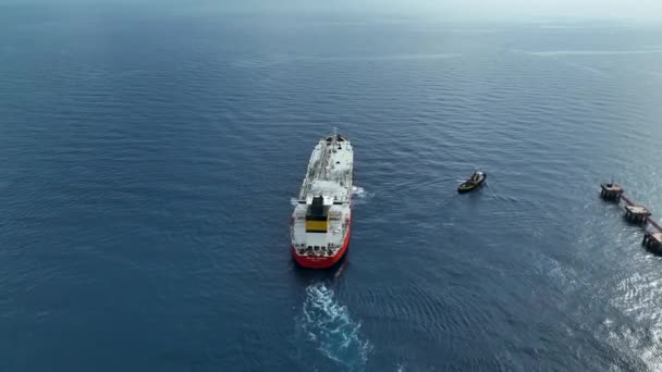 Gázszállító Tartályhajó Tengeri Antennán Törökország Alanya — Stock videók