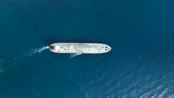 Gas Tanker Sea Aerial View Turkey Alanya — Stock Video