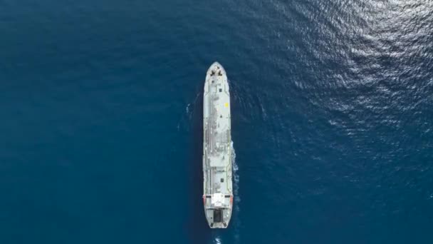 ガスタンカーは 海の航空ビューに出航4 Kトルコ Alanya — ストック動画
