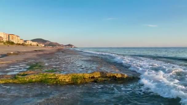 Textura Playa Rocosa — Vídeo de stock