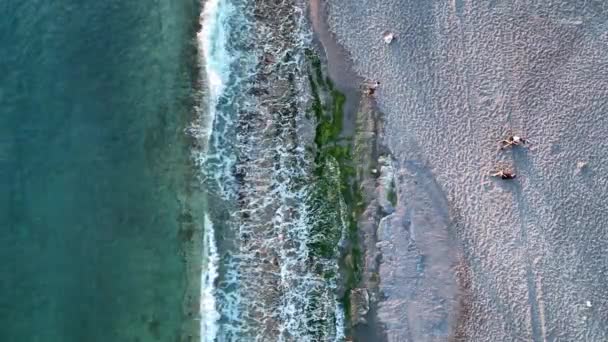 岩石海滩的结构 — 图库视频影像