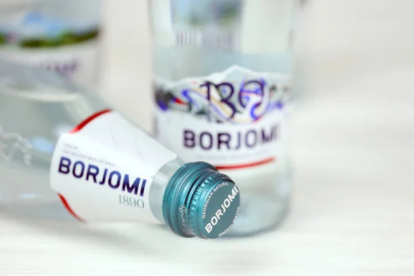 Kharkov Ukraine July 2021 Glass Borjomi Brand Natural Carbonated Mineral — 图库照片