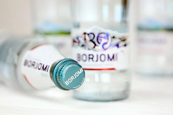 Kharkov Ukraine July 2021 Glass Borjomi Brand Natural Carbonated Mineral — 图库照片