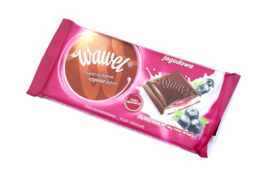 KHARKOV, UKRAINE - 3 HAZİRAN 2021: Wawel çikolata üretimi. Wawel, Polonya 'nın Krakow şehrinde 1898' de kurulan çikolatalı gofret ve atıştırmalık üreten Polonyalı bir şekerleme şirketi.