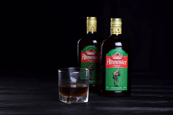 Kharkov Ukraine December March 2020 Altmeister Original Liqueur Bottle Dark — 图库照片