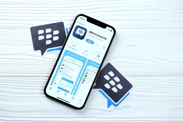 Kharkov Ukraine März 2021 Blackberry Messenger Icon Und Anwendung Aus — Stockfoto