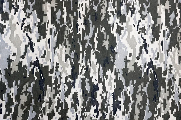 Fabric Texture Ukrainian Military Pixeled Camouflage Cloth Camo Pattern Grey — Stock Photo, Image