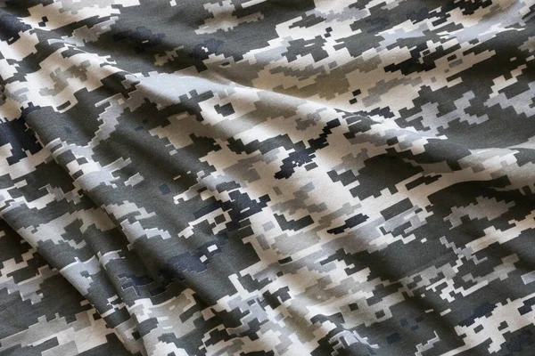 Tecido Com Textura Camuflagem Pixelada Militar Ucraniana Pano Com Padrão — Fotografia de Stock