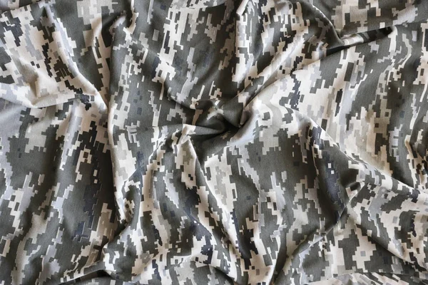 Tissu Avec Texture Camouflage Pixel Militaire Ukrainien Tissu Avec Motif — Photo