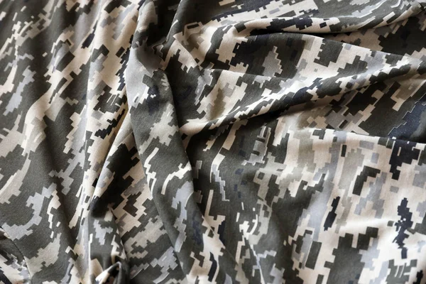 Tejido Con Textura Camuflaje Pixelado Militar Ucraniano Paño Con Patrón — Foto de Stock