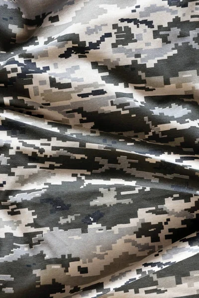 Stoff Mit Textur Der Verpixelten Tarnung Des Ukrainischen Militärs Stoff — Stockfoto