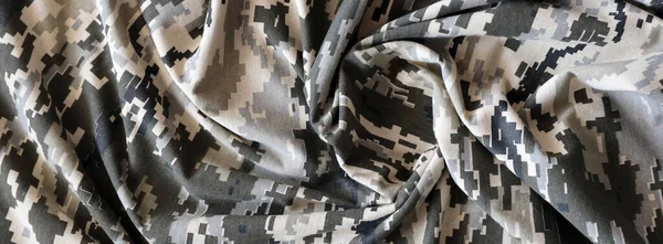 Tecido Com Textura Camuflagem Pixelada Militar Ucraniana Pano Com Padrão — Fotografia de Stock