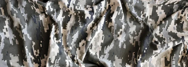 Stof Met Textuur Van Oekraïense Militaire Pixeled Camouflage Doek Met — Stockfoto