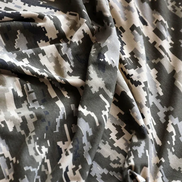 Tejido Con Textura Camuflaje Pixelado Militar Ucraniano Paño Con Patrón — Foto de Stock