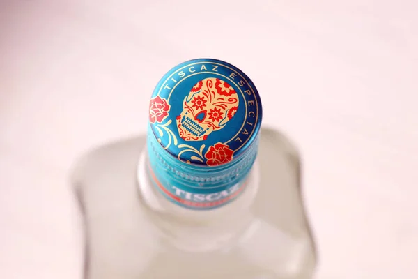 Kharkiv Ukraine November 2021 Tiscaz Tequila Alkoholos Palack Hagyományos Mexikói — Stock Fotó