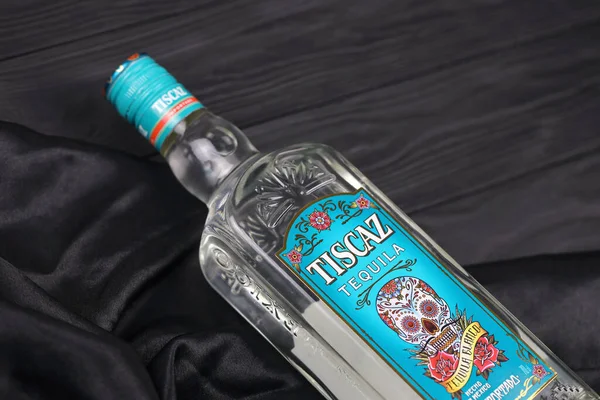 Kharkiv Ukraine November 2021 Tiscaz Tequila Alkoholos Palack Hagyományos Mexikói — Stock Fotó