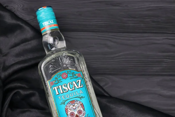Kharkiv Ukraine November 2021 Tiscaz Tequila Alkoholos Palack Hagyományos Mexikói — Stock Fotó