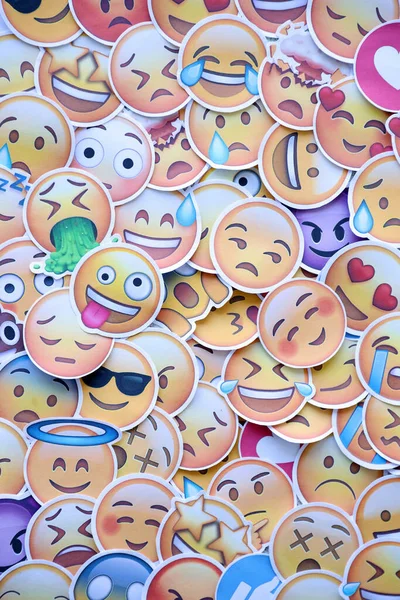 Ternopil Ukraine Április 2022 Nagy Készlet Matricák Emoji Sárga Arcok — Stock Fotó