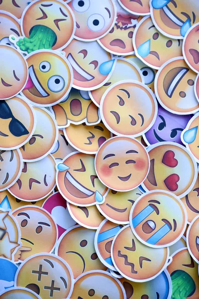 Ternopil Ukraine April 2022 Large Set Stickers Emoji Yellow Faces — 스톡 사진