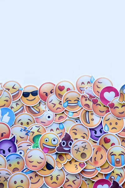 Ternopil Ukraine Április 2022 Nagy Készlet Matricák Emoji Sárga Arcok — Stock Fotó