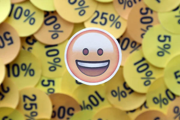 Ternopil Ukraine April 2022 Glad Emoji Klistermärke Stora Mängder Gula — Stockfoto