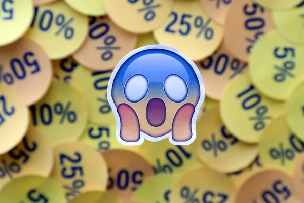 Ternopil Ukraine April 2022 Chock Emoji Klistermärke Stora Mängder Gula — Stockfoto