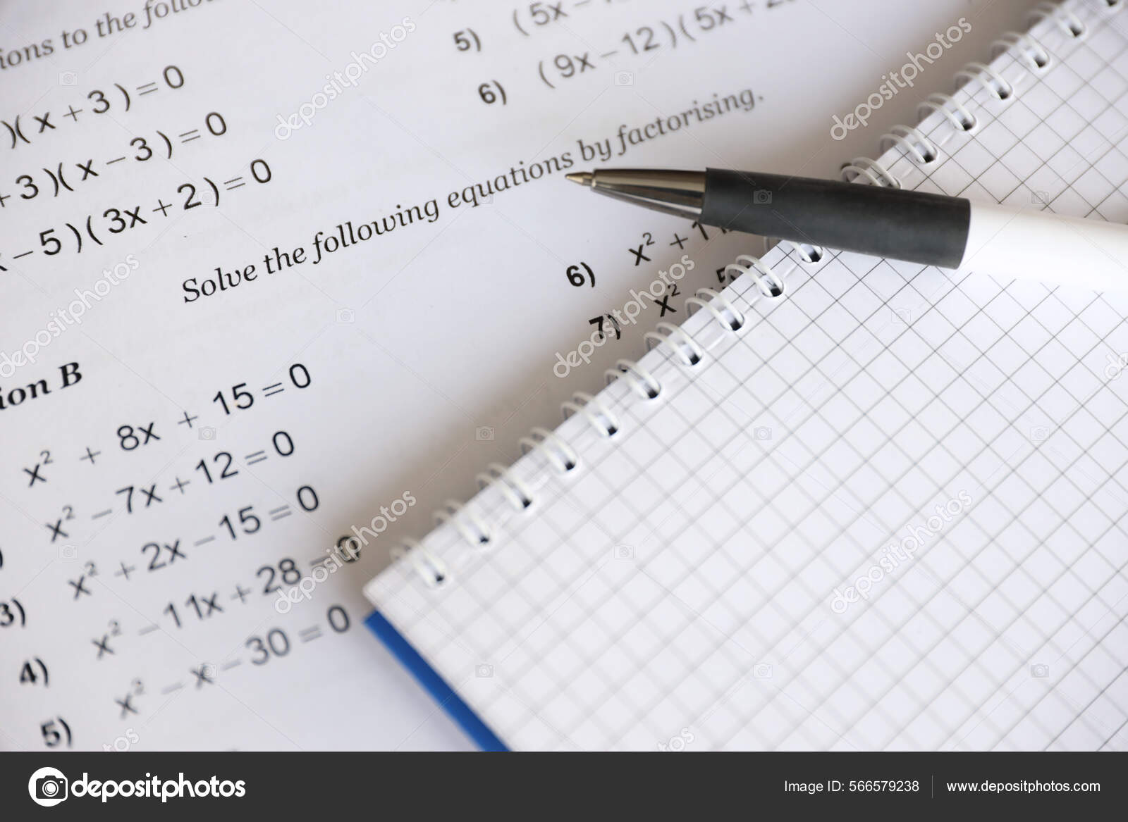 Handwriting Mathematics Quadratic Equation Examination Practice Quiz ...