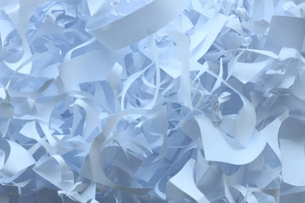 Shredded Paper Texture Background Top View Many White Paper Strips — Stok fotoğraf