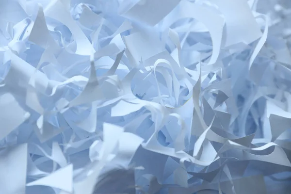 Shredded Paper Texture Background Top View Many White Paper Strips — Foto de Stock