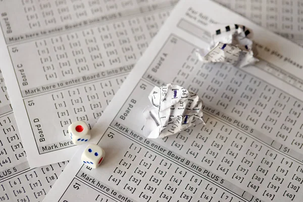 Crumpled Lottery Tickets Symbol Losing Lottery Game Unlucky Gambling Results — Φωτογραφία Αρχείου