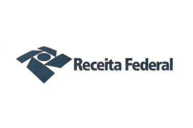 TERNOPİL, UKRAINE - 20 Mayıs 2022 Brezilya Federal logosu kağıda basıldı. Receita Federal, Brezilya Federal Gelir Kurumu ve Ekonomi Bakanlığı sekreteridir.